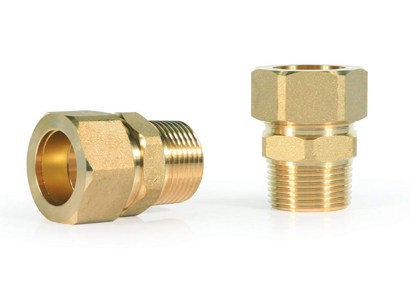 1/2" Comp X 3/4" NPT Compression Union Fitting , OEM Brass Compression Union