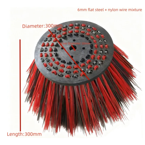 PP Mixed Flat Steel Wire Road Sweeper Side Broom Street Sweeping Brush