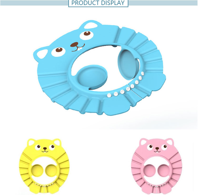 Waterproof Kids Shampoo Cap Adjustable Baby Shower Visor Protection Hat Soft Cartoon