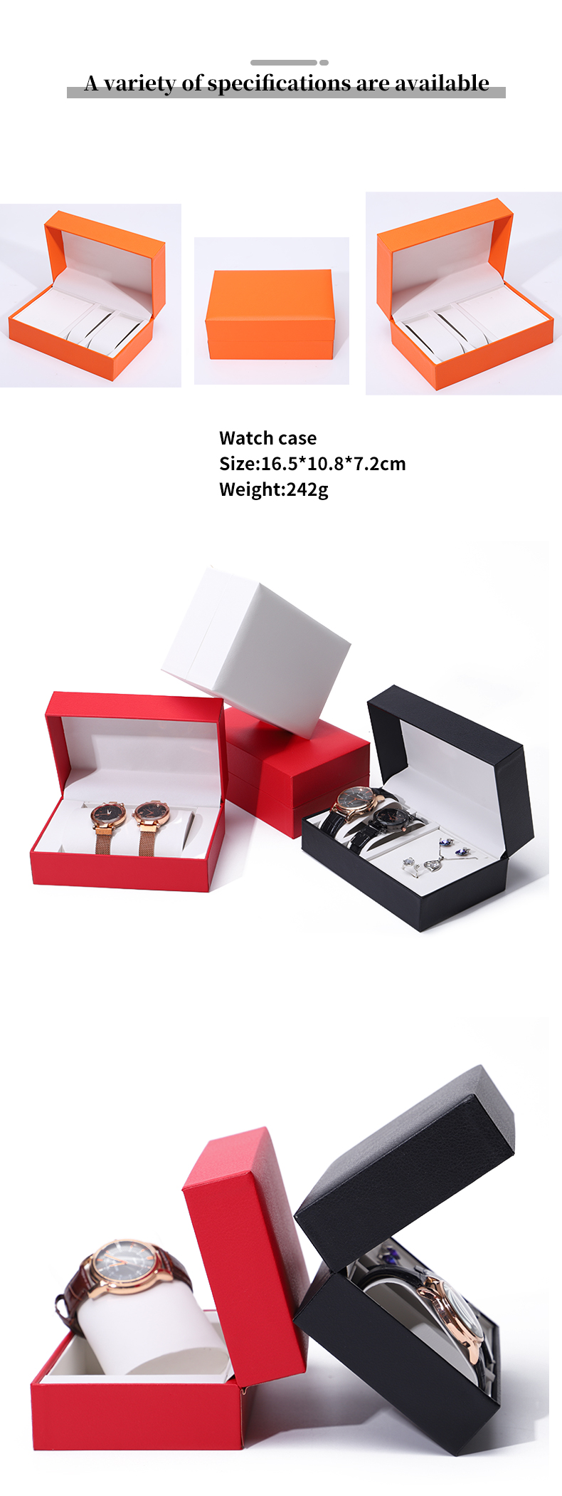 Large Capacity Hard Paper Watch Box Sturdy Jewelry Storage Case Multi Function
