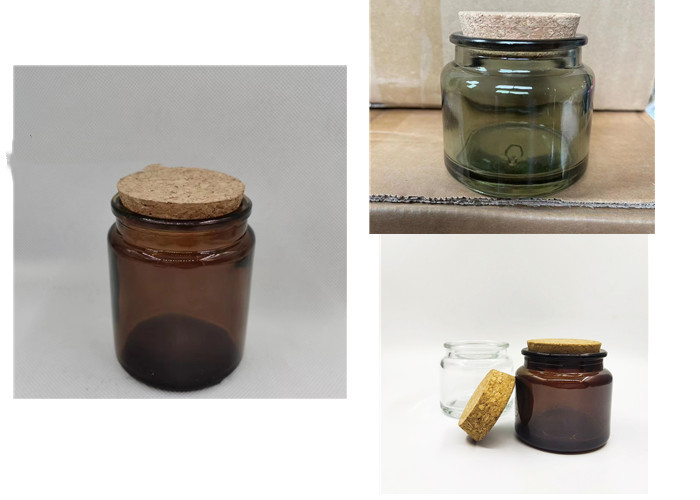 Cylinder 3oz 7oz Mini Amber Glass Candle Jar clear Green Empty Glass Jar for Candle