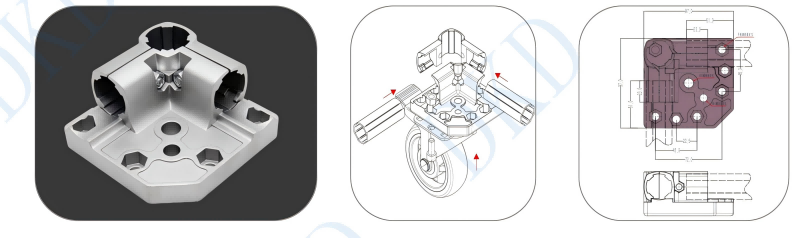 DYE28-11 Hot Sale Cheap Top Quality Integral Installation Base for Aluminum Lean Pipe