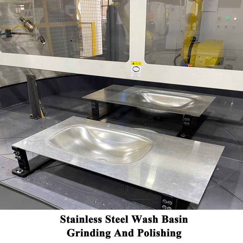 Automatic Robot Polishing Machine for Sink Basin Stainless Steel Surface Grinding Buffing Line