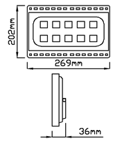 Driverless Ultra LED flood light IP65 Smd 50 Watt