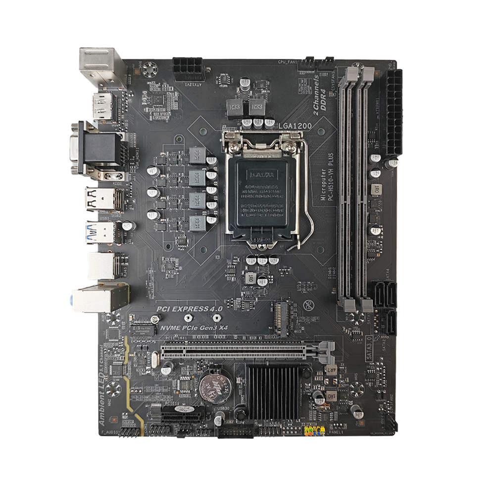 PCWINMAX H510-Plus LGA 1200 Micro-ATX DDR4 Single M.2 VGA HD DP Output PCIe 4.0 Motherboard Support 10th 11th Gen i3 i5 i7 Processors
