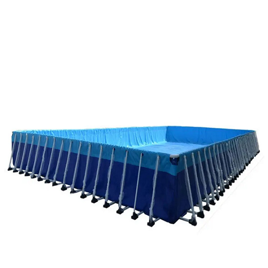 Blue Inflatable Canvas Swimming Pool Rust Resistant For Backyard