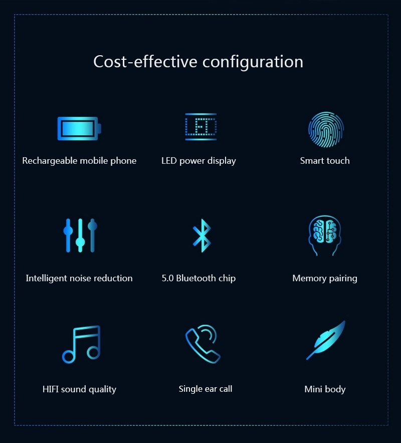 2019 Best Gift Wireless Earphone Tws Waterproof Earbuds