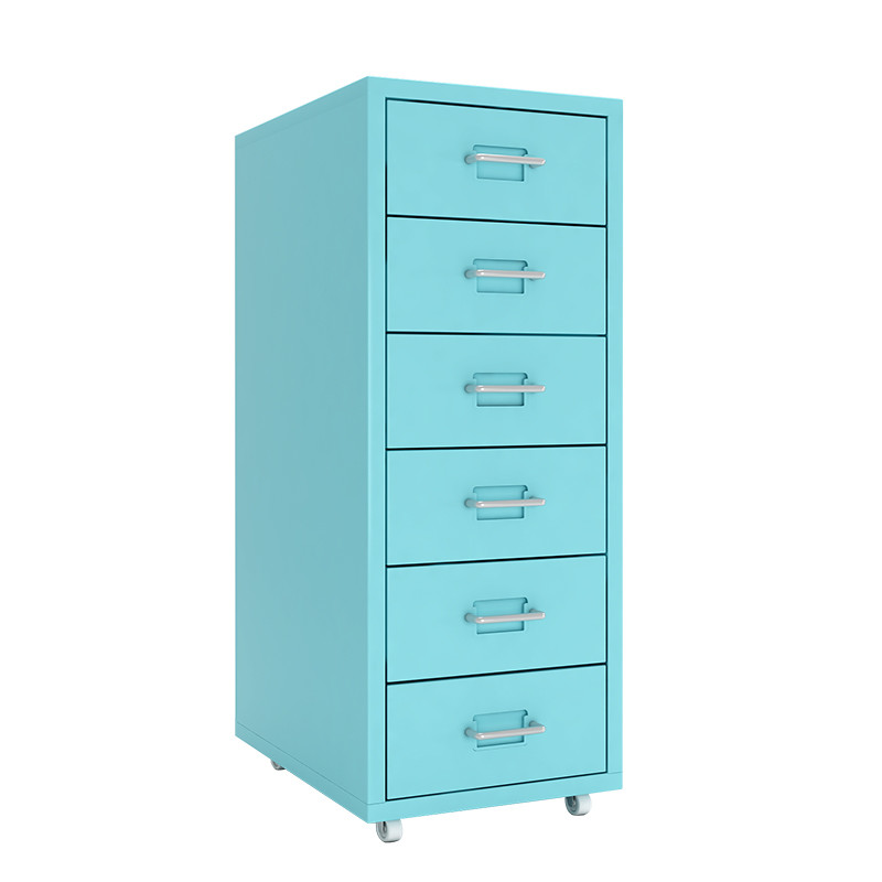 China Daily Storage 6 Drawers Mobile Metal File Cabinet With 4 Casters on sale