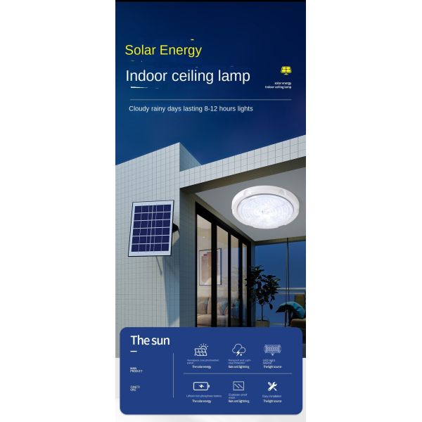 Multiple Modern Round Interior LED Solar Ceiling Light IP65 For Home Office Use
