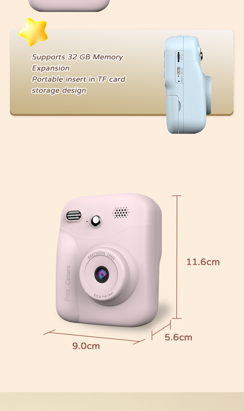 Rechargeable Childrens Printable Camera Toy 1300mAH Video Recorder OEM