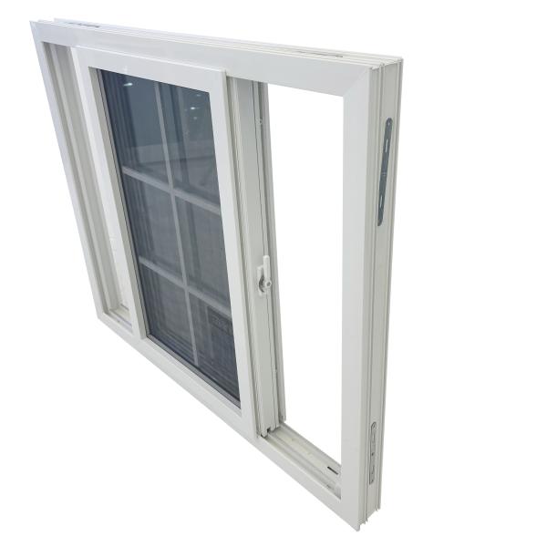 14 Years Production Experience Elegant 80mm UPVC Double Slider Window With Drainage Channel Design