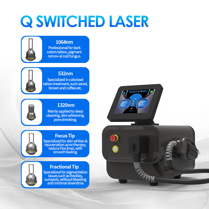 755nm 532nm 1064nm Picosecond Laser Tattoo Removal Machine ISO 13485