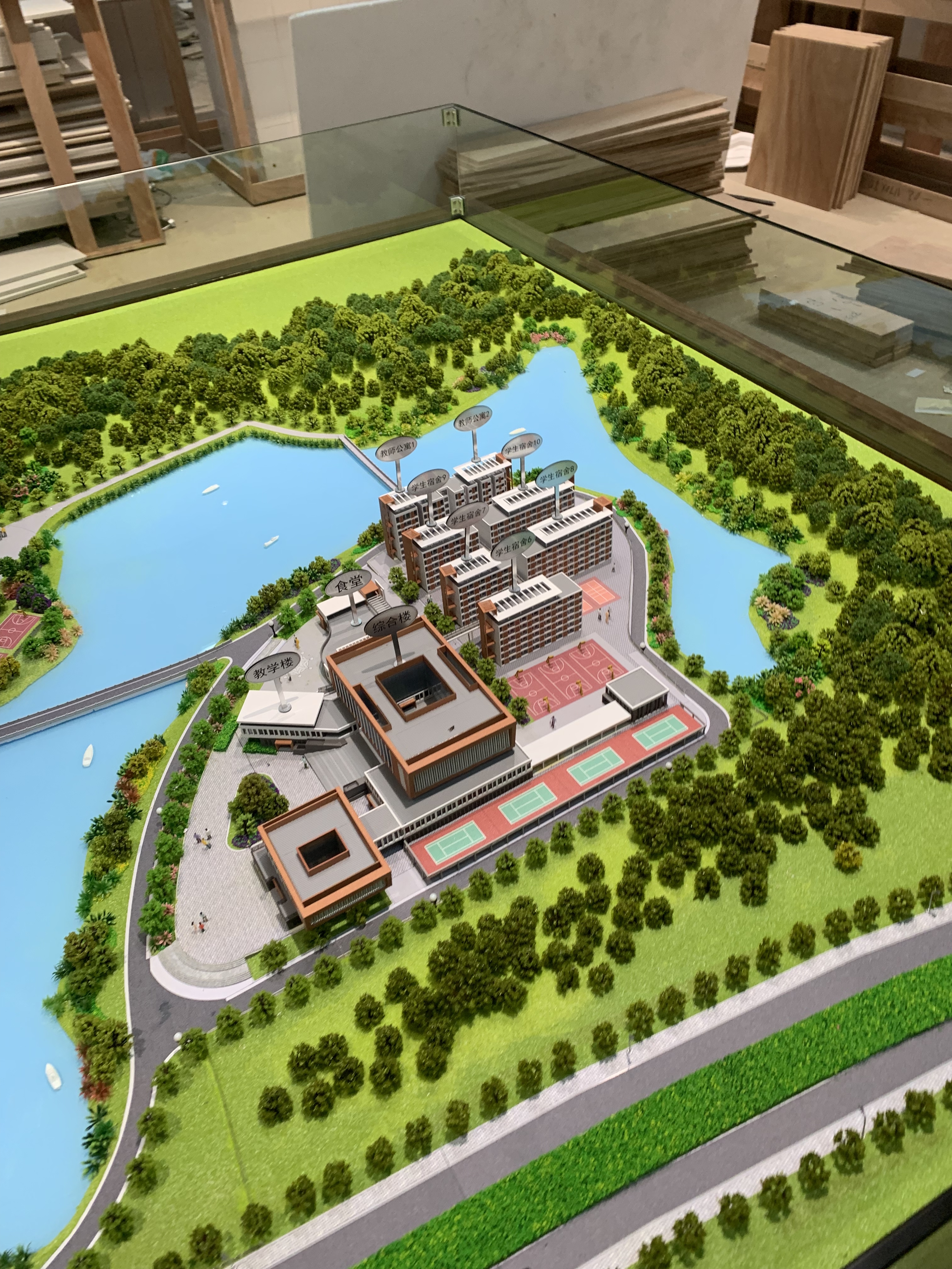 University Campus Models 1:100 Architectural Model With Detailed Facilities