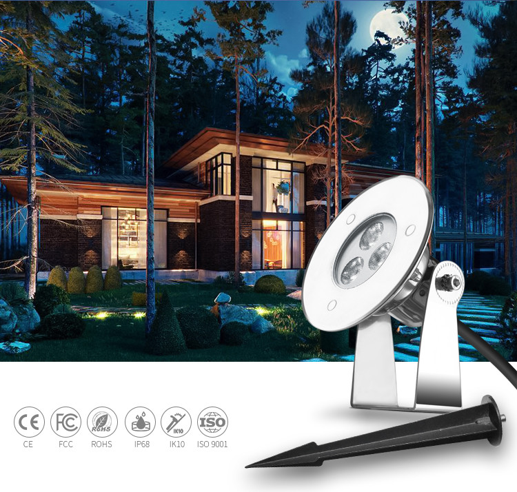 IK10 90LM LED Underwater Swimming Pool Lights 24V 3W SS316L