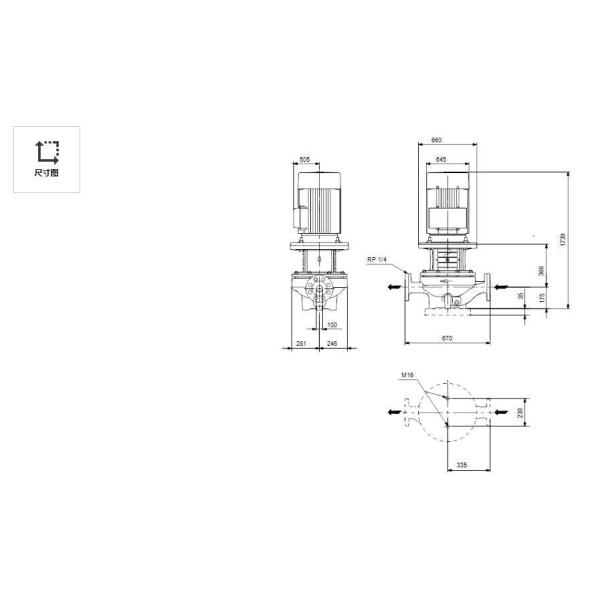 Grundfos TP 100-1410/2 Booster Vertical in-Line Circulating Pump Multistage Centrifugal Pump