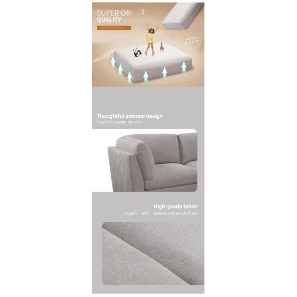 Practical Antiwear Modern Modular Sofa , Foldable Sectional Couch With Chaise