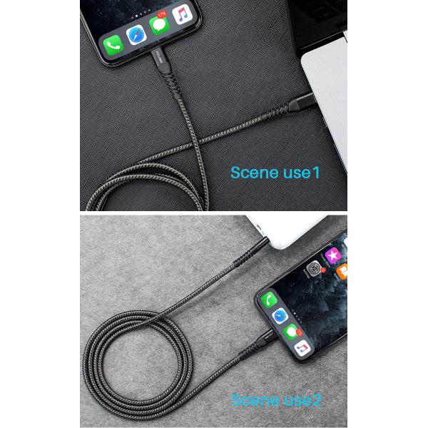 MFI 6Ft Type C To Lightning Cable Nylon Braded For Apple IPhone IPad MacBook