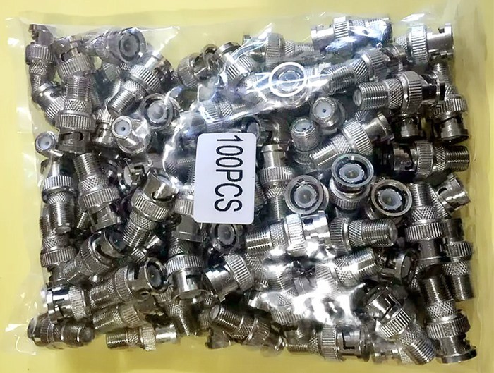 Durability CCTV BNC Male To F Female Adapter , Coaxial Cable BNC Connector