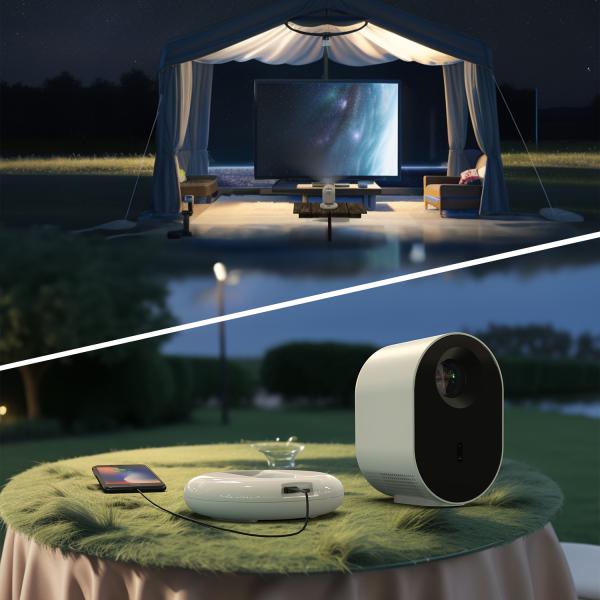 C1 Mini 720P Portable Smart Android Projector Chargable 20000mAh Lithium Battery Projector