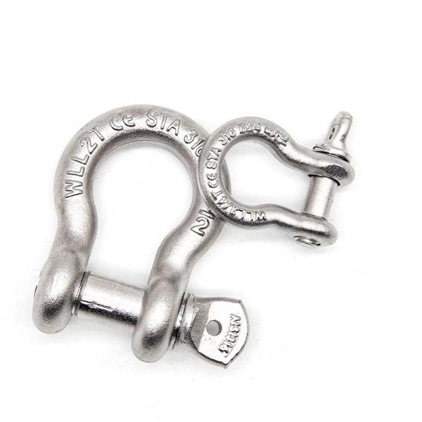 Steel Core Bow Shackle Easy To Install And Maintain Strong Rigging Component Suitable for Heavy Load Handling and Safety