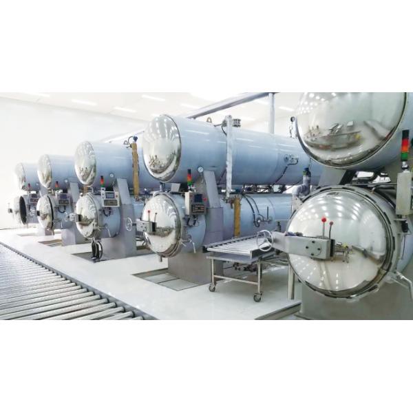 Automatic Silver Water Spray Retort Machine High Temperature Sterilization