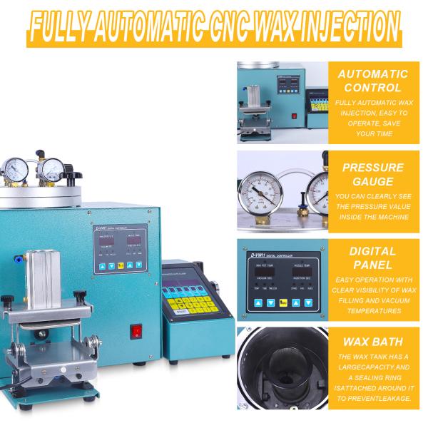 Digital Jewelry Wax Injector Advanced Auto Clamp Controller With Vacuum Pump