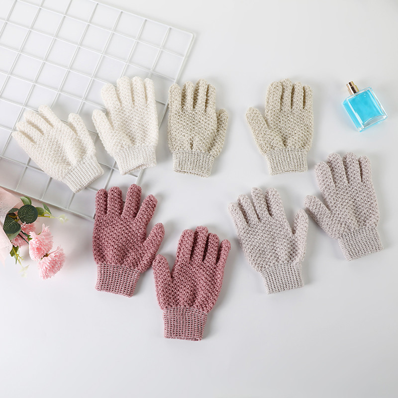 Double Sided Exfoliating Gloves Body Scrubber Scrubbing Glove Bath Mitts Scrubs for Shower