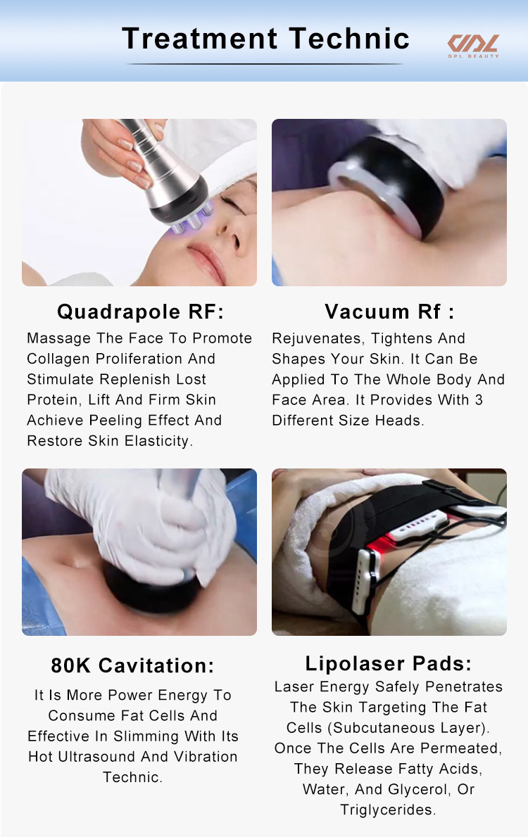 AS86 DPL beauty Ultrasound 40kHz Lipo Vacuum Cavitation Machine for Non-Surgical Fat Reduction & Body Slimming