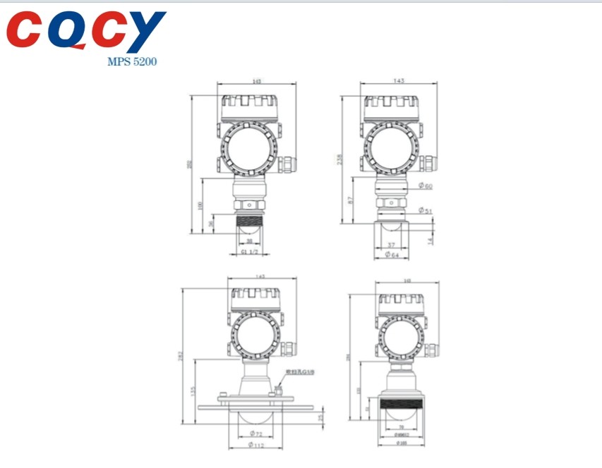MPS5X00 Series Level Meter 120m Radar Level Switch Continuous Position Measurement