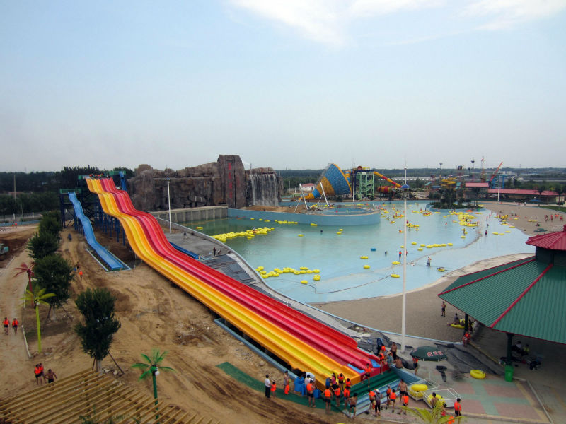 Vison Hotspring Waterpark Project , Fiberglass Water Park Equipment / Customized Aqua Park Project