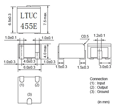 CFUKG LTUC 1.5dB 1500 Ohm 455 Khz Ceramic Filter