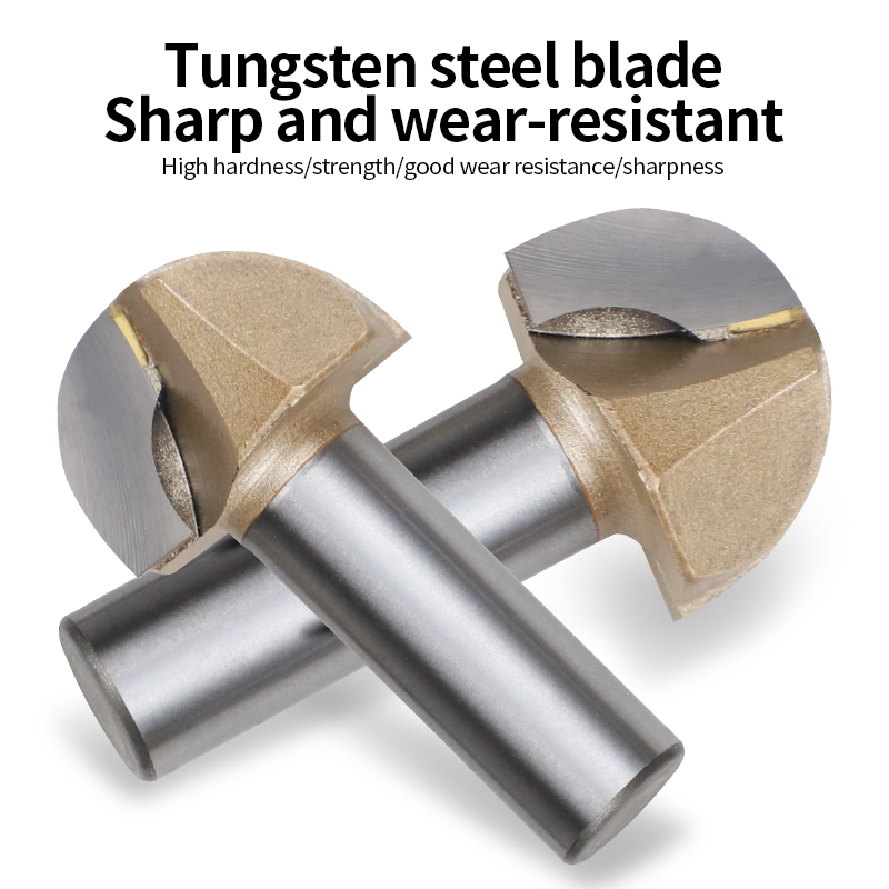 Tideway Engraving Router Bit Wood Round Head Bull Nose Router Bit Half Round Ball Head Relief Arc Carving Machine Bit