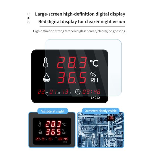 Led Thermometer Digital Thermo Hygrometer Clock and Hygrometer Wall Clock Digital Measuring Digital Hygrometer Thermometer Supp