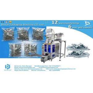 Long screw automatic alignement packaging machine with two counting bowls