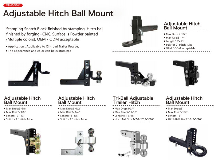 ODM OEM Powder Painted Painted Hitches Ball Mount Trailer Hitch Ball Mount