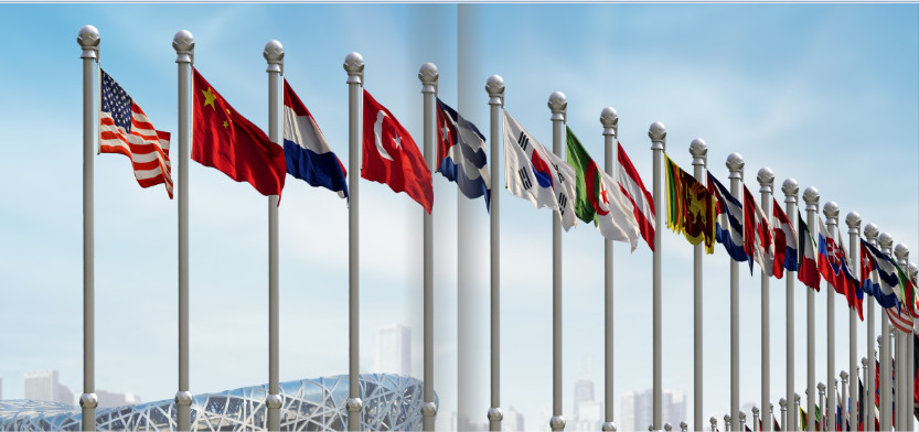 China Automatic Motorized Aluminum Flag Pole , Telescoping Flag Poles on sale