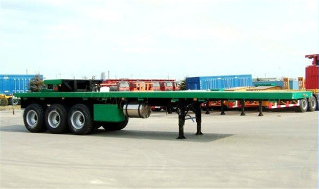 40 Tons Heavy Duty Flatbed Trailer / Cement Bag Transport Flatbed Trailer Truck