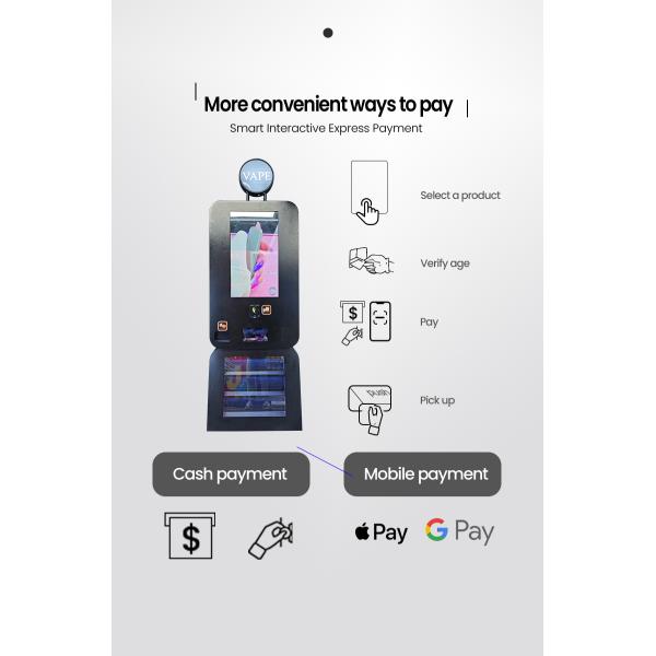 Standing Hanging 300 pcs Big Capacity  Vending Machine with Nayax Card Reader Age Checker