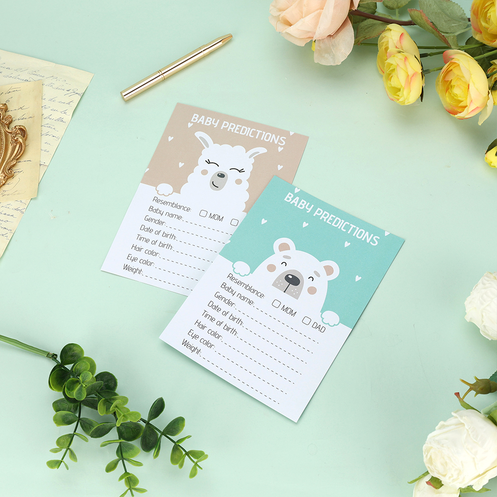 Offset Printing CMYK Predictions And Advice Cards Custom Baby Shower Game for Parents