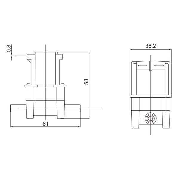 Main Dimension of RO Solenoid Water Valve: