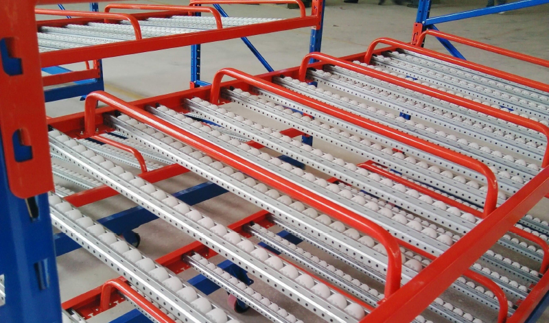 Warehouse Flow Rack for Carton Storage Box Flow Gravity Storage Roller Racking Carton Flow Racking