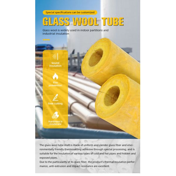 Glass Wool Pipe Insulation – Thermal, Flame-Retardant Soundproof for HVAC Systems