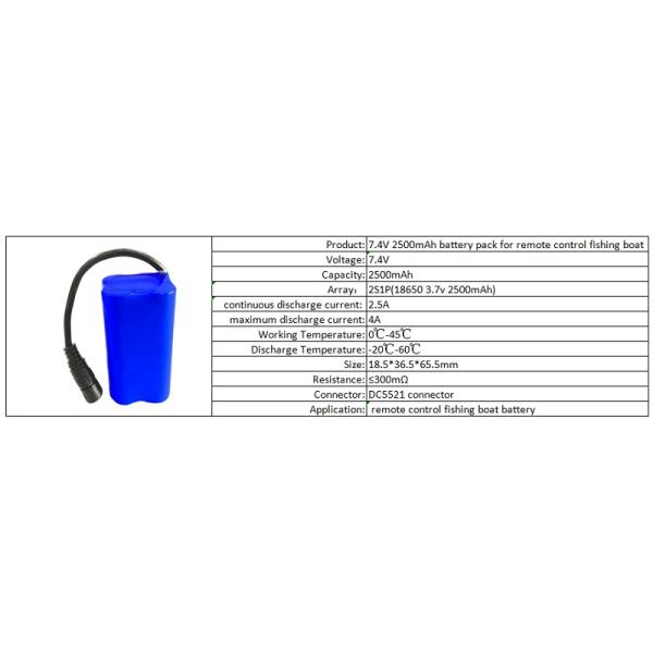 18650 7.4 V Rechargeable Battery Pack