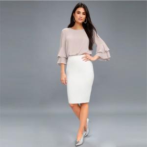 Quality Guangzhou Ladies Clothing Three Quarter Tiered Sleeves Top for sale