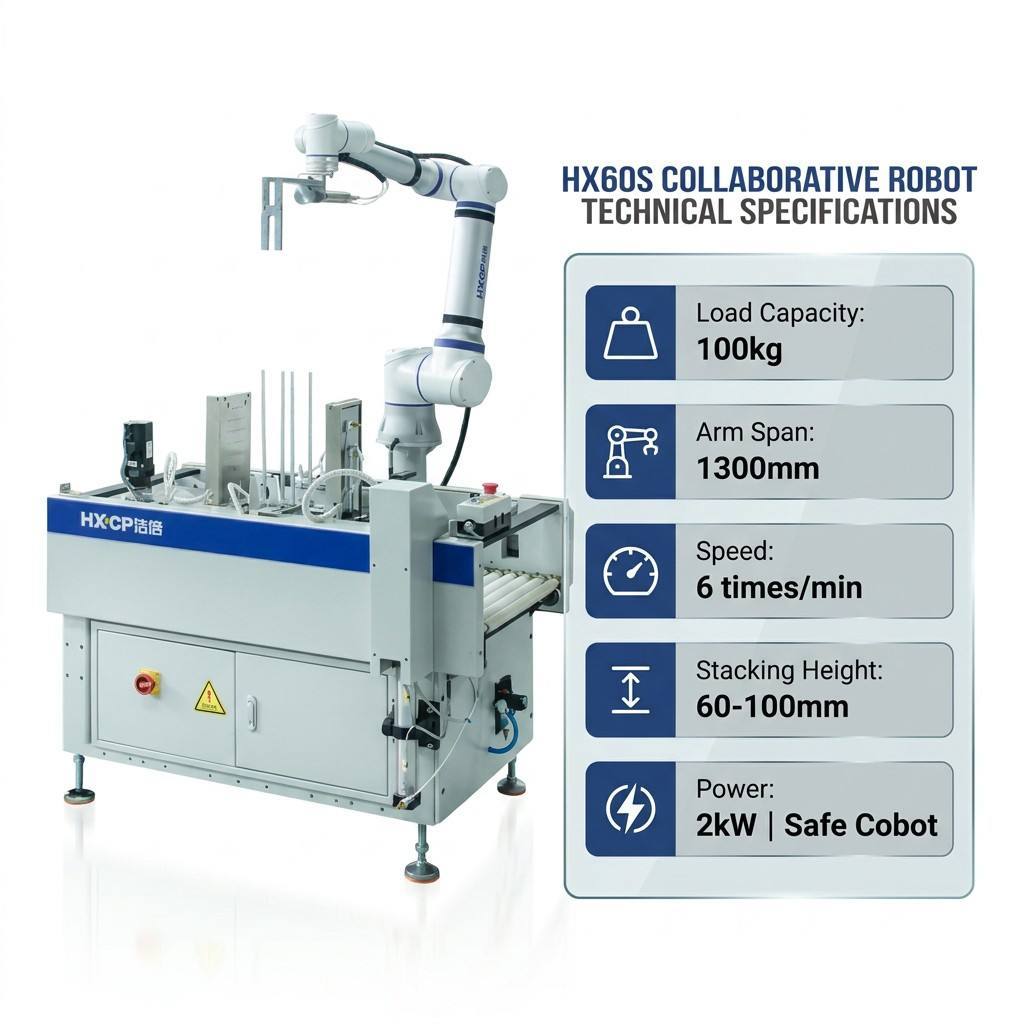 HX60S Uncaged Robot Automating Book Stack Collecting And Feeding Procedures