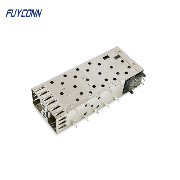 2x1 Female SFP Connector 40 Pin with Light Pipe Press-Fit