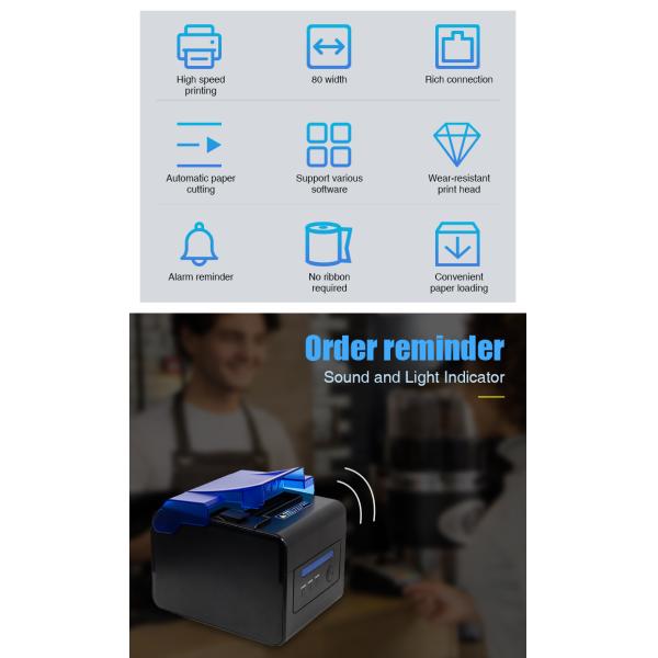 Waterproof 80mm Kitchen Thermal Printer EPSON ESC / POS Command
