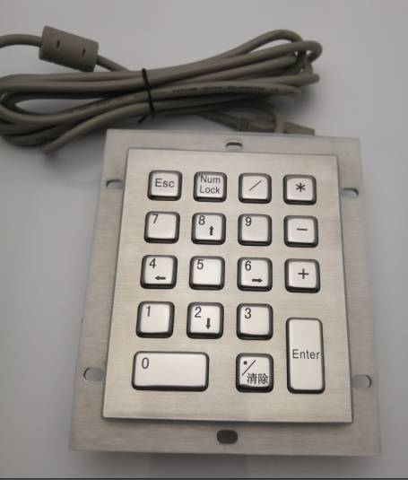18 keys industrial metal keypad waterproof with RS232 cable FCC