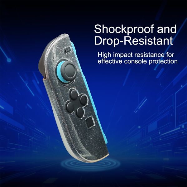 Clear Glitter TPU Case for Nintendo Switch 2 Joy-Cons - Flexible Protective Sleeve