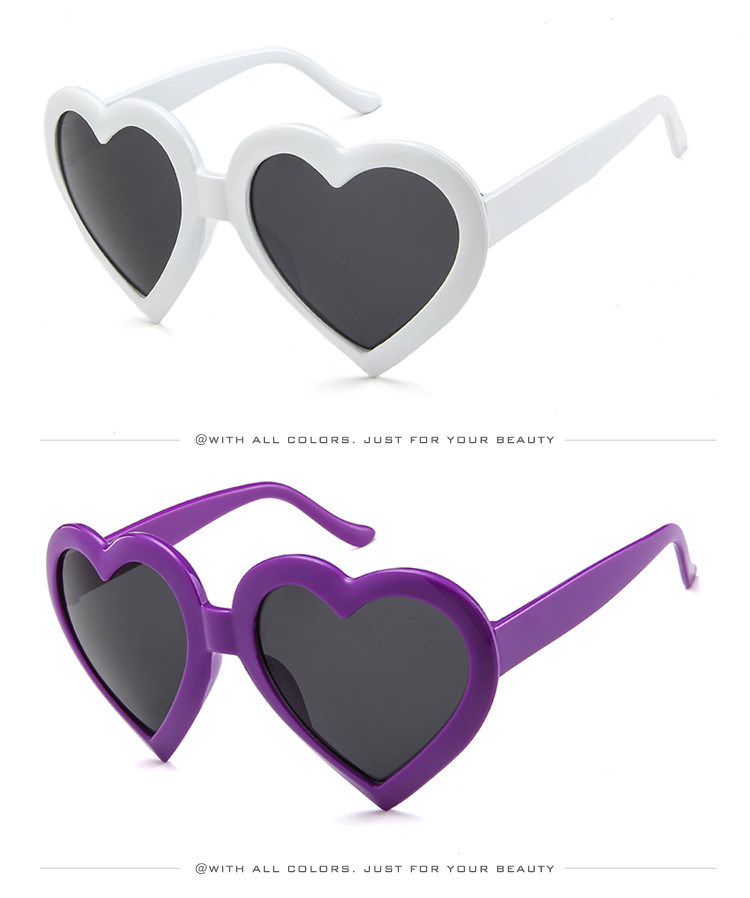 Women UV400 BSCI Love Heart Shaped Sunglasses Cat Eye Mod Vintage Style